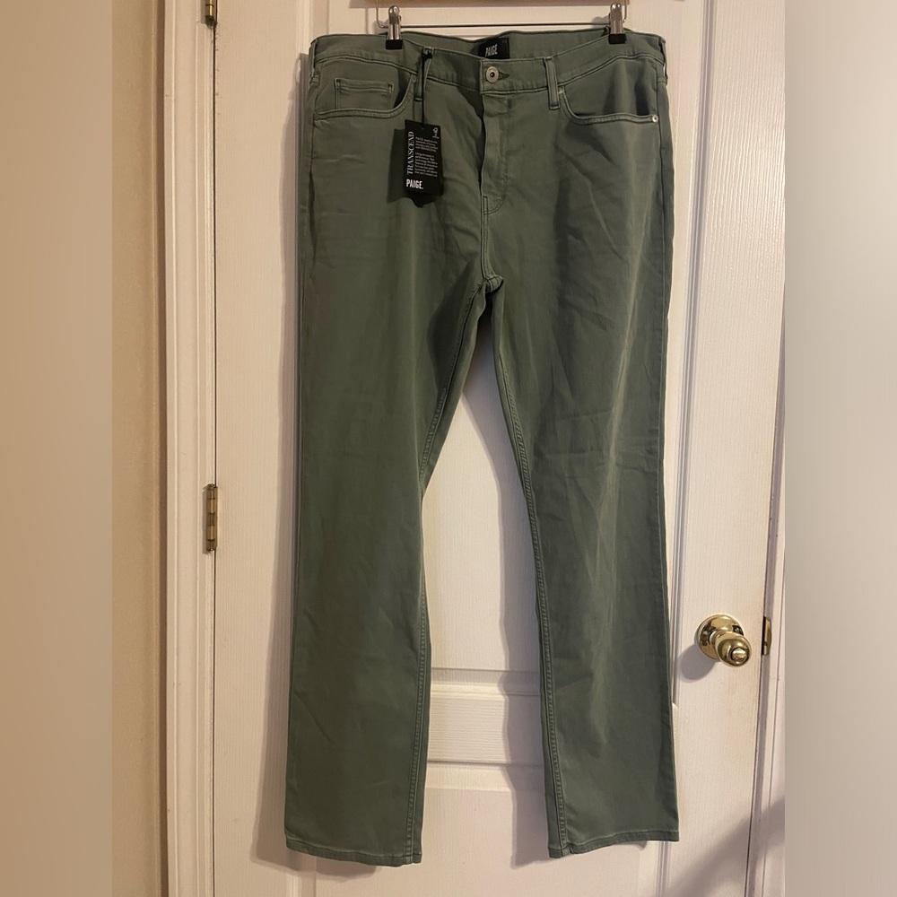 NWT PAIGE‎ Federal Slim Straight in Vintage Foggy Denim Pants 40 Casual Basic